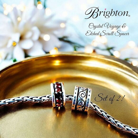 Brighton Jewelry - BRIGHTON Set Of Two! "Crystal Voyage" And "Etched Scroll Spacer" Beads TIMELESS